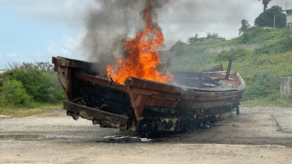 NPA, Western Naval Command destroy 8 jumbo canoes used for illegal fuel bunkering in Takoradi NPA, Western Naval Command destroy 8 jumbo canoes used for illegal fuel bunkering in Takoradi