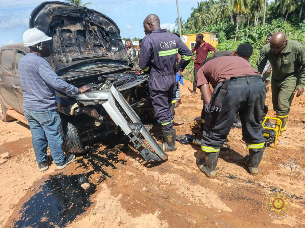 Four trapped victims rescued in two separate accidents on Ho–Asikuma Highway