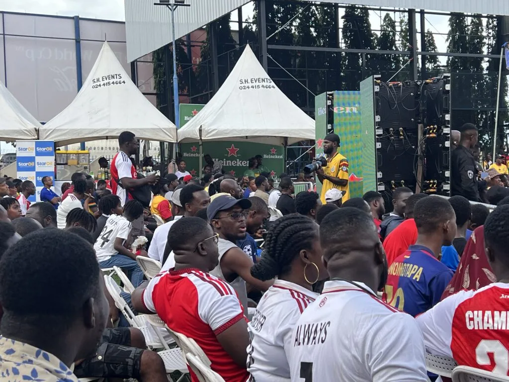Fans defy rain to watch Champions League final at Hitz FM Rep Ur Jersey