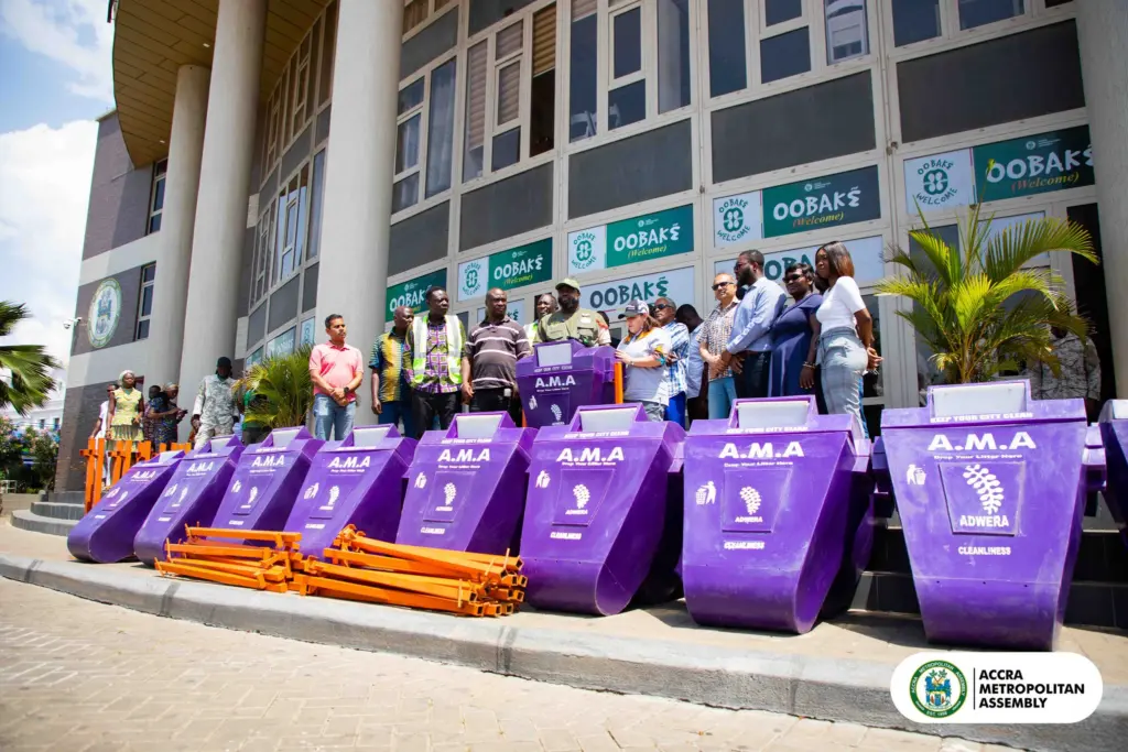 AMA installs new public waste bins in Accra to boost sanitation AMA installs new public waste bins in Accra to boost sanitation