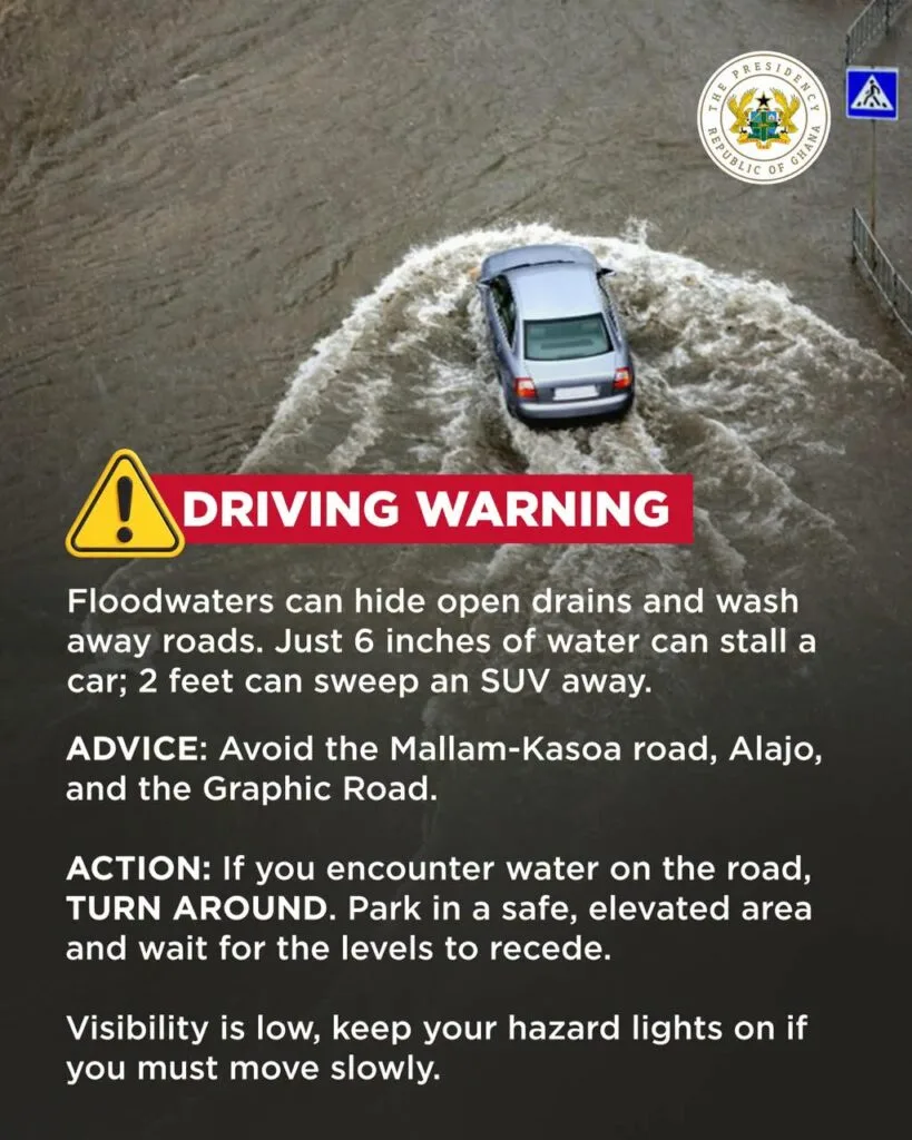 Presidency issues urgent flood safety advisory following heavy rains