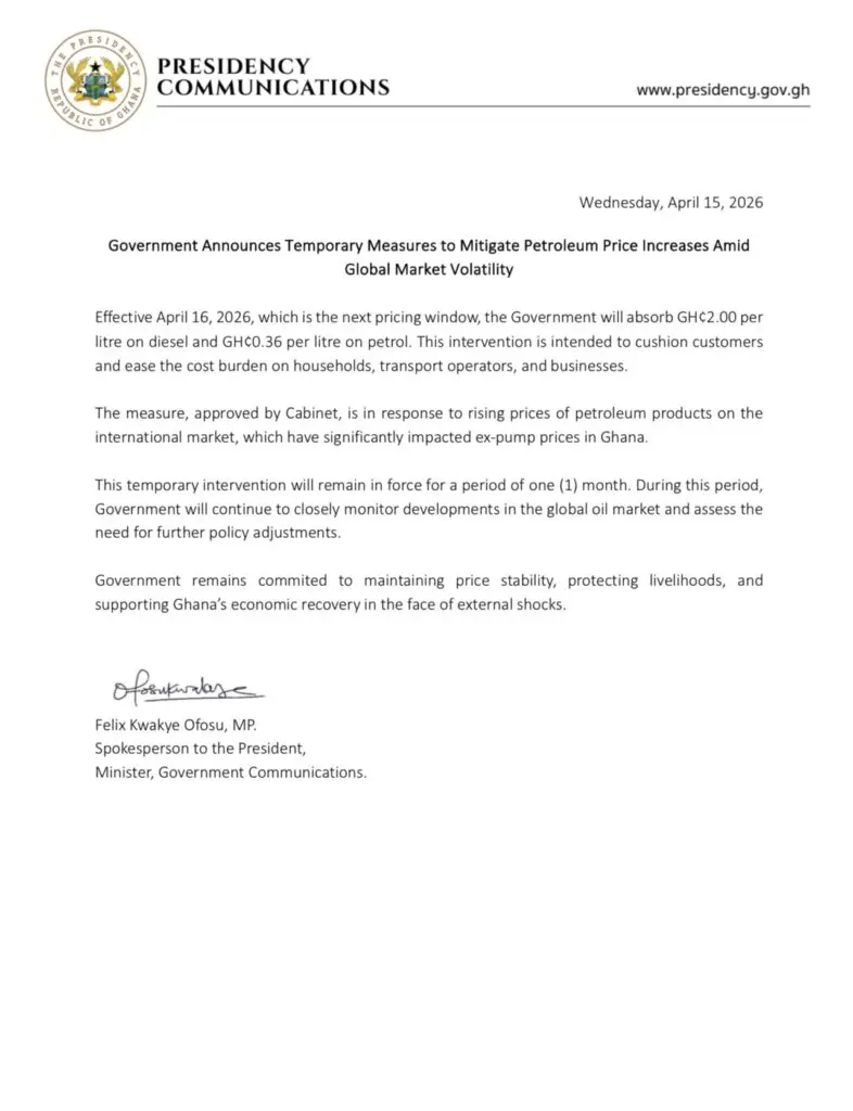 Gov’t cuts fuel costs, absorbs GH¢2 per litre on diesel and GH¢0.36 per litre on petrol Gov’t cuts fuel costs, absorbs GH¢2 per litre on diesel and GH¢0.36 per litre on petrol