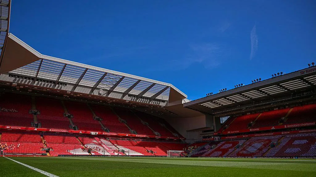 A general view of Anfield stadium in Liverpool before a Premier League football match
