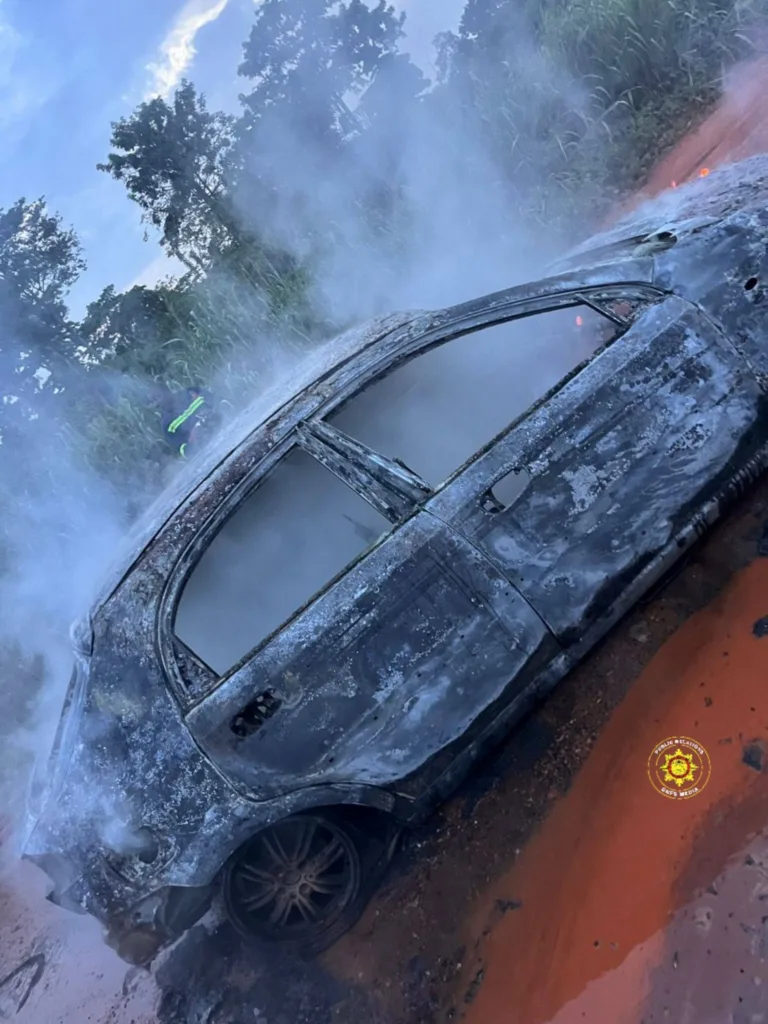 Taxi destroyed in fire outbreak at Frimpongso