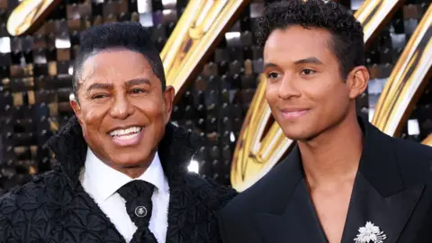 Getty Images US singer-songwriter Jermaine Jackson (L) and son US actor Jaafar Jackson attend the Los Angeles premiere of Lionsgate's "Michael" at the Dolby Theatre in Hollywood, California on April 20, 2026