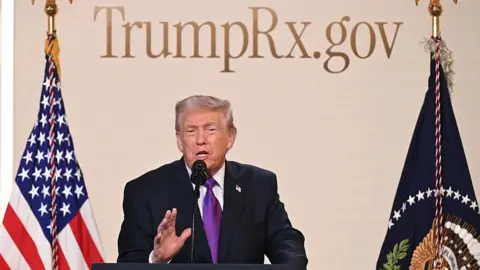 US weight-loss drugmakers slash prices in fight to win customers AFP via Getty Images US President Donald Trump speaks to introduce the new TrumpRx website in the South Court Auditorium of the White House in Washington, DC, on February 5, 2026.
