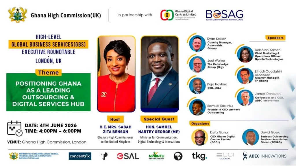 Advancing Ghana’s position in Global Business Services at the Executive Roundtable in London Advancing Ghana’s position in Global Business Services at the Executive Roundtable in London
