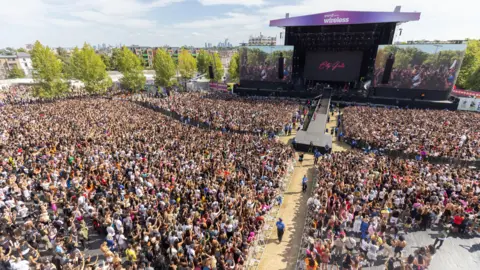 PA Media Wide photo of Wireless Festival stage and crowd in 2022