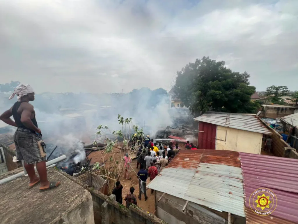 Fire destroys wooden structures at Ofankor, no injuries recorded