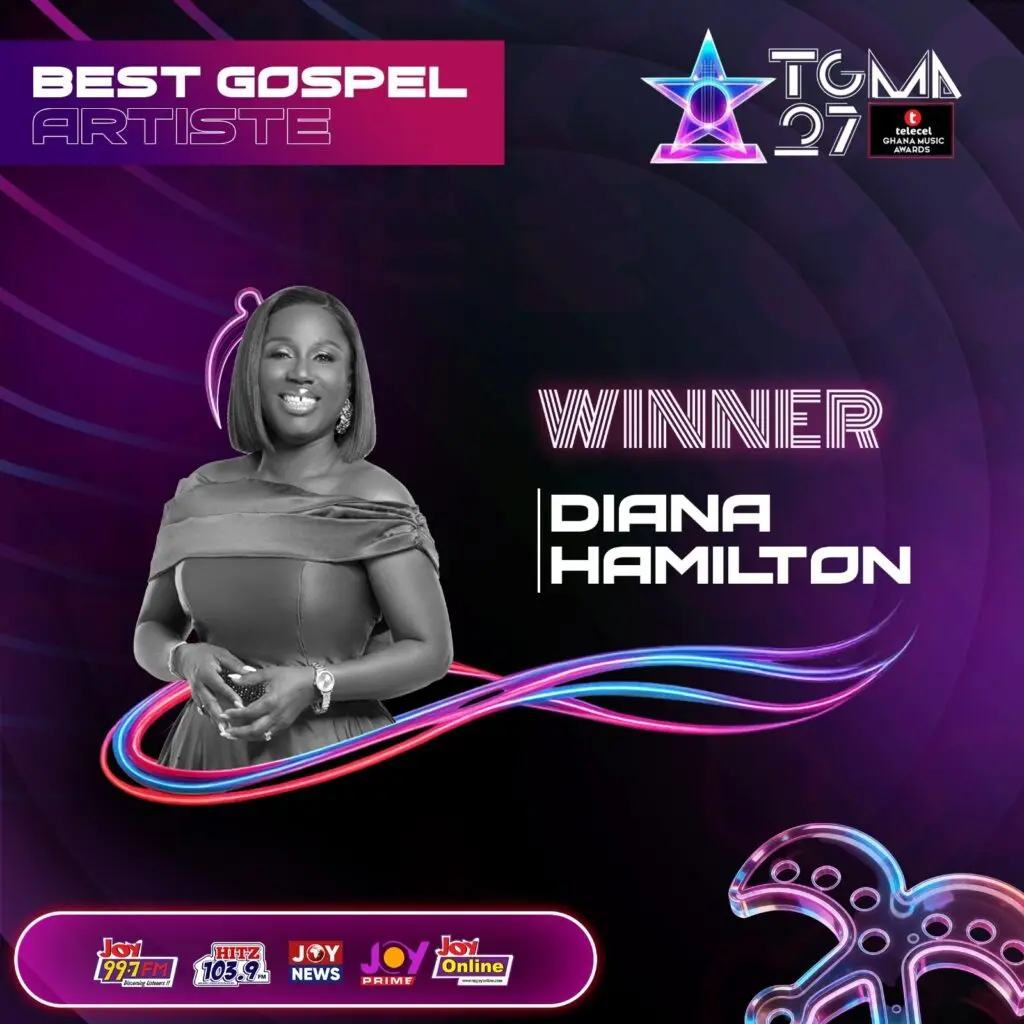 Diana Hamilton reclaims throne as Best Gospel Artiste of the Year at 27th TGMAs Diana Hamilton reclaims throne as Best Gospel Artiste of the Year at 27th TGMAs