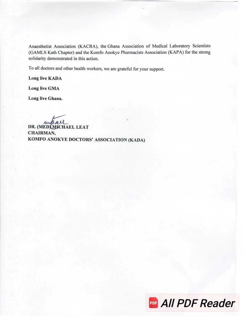 KATH doctors suspend strike after Asantehene's intervention