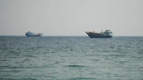 Reuters Vessels in the Strait of Hormuz, as seen from Oman's coast. Photo: 12 July 2026