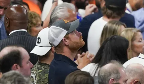 Dustin Safranek-Imagn Images Prince Harry, Duke of Sussex watches the game between the San Antonio Spurs and the New York Knicks during game five of the 2026 NBA Finals at Frost Bank Center. 