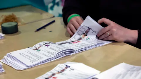 Social Democrats' Ennis elected in Dublin Central by-election PA Media Two hands are visible flicking through a pile of ballot papers on a wooden table.