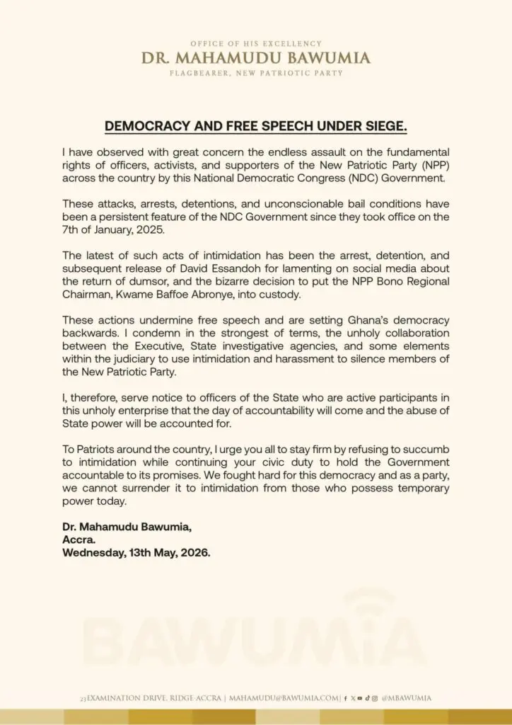 Bawumia warns against abuse of state power and threats to democracy