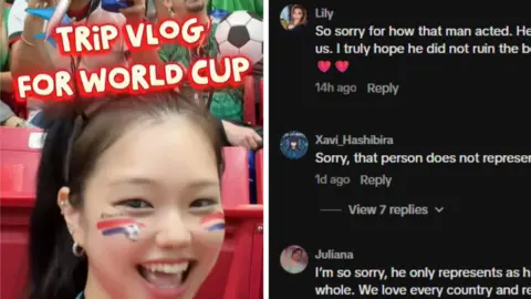 Instagram Yoon Su-jin shared a clip on Instagram in which Bernal was seen making a racist gesture