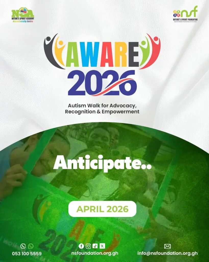 AWARE 2026 autism awareness walk scheduled for April 25 by Nature’s Sprout Academy at North Legon