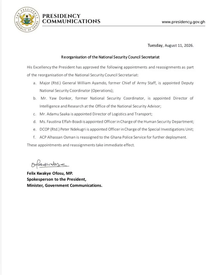 Shake-up as Mahama reorganises National Security Council leadership