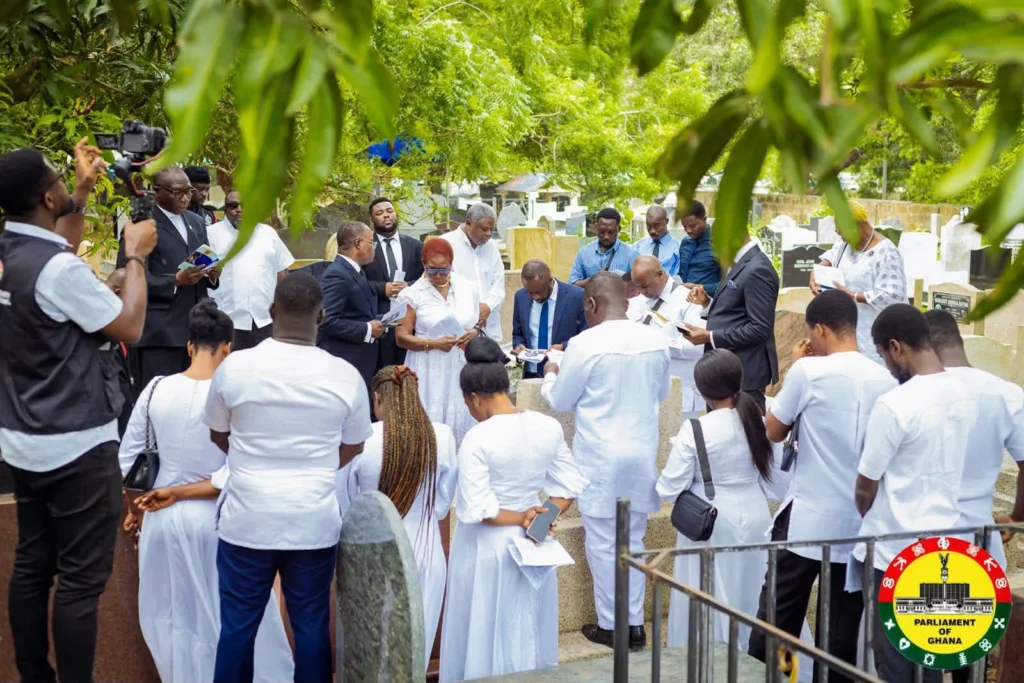 Parliament holds wreath-laying ceremony in memory of former Speaker Justice D. F. Annan