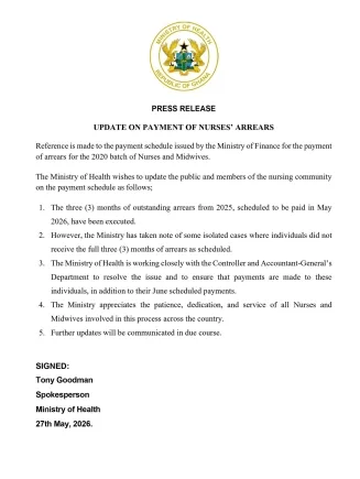 Government begins payment of 2020 batch of nurses and midwives arrears