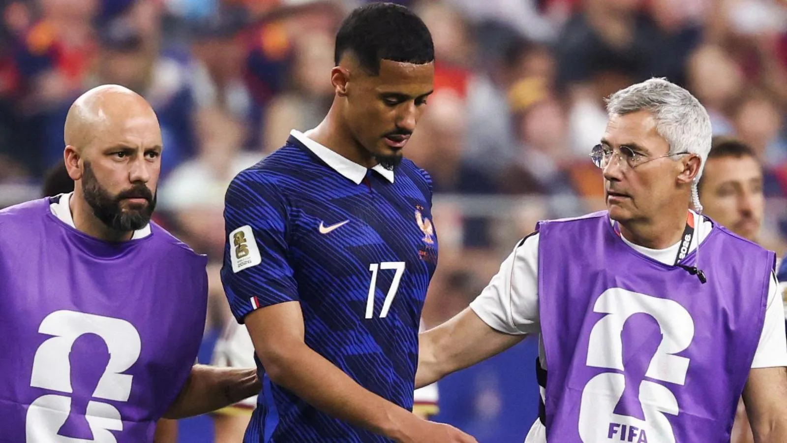 William Saliba going off injured