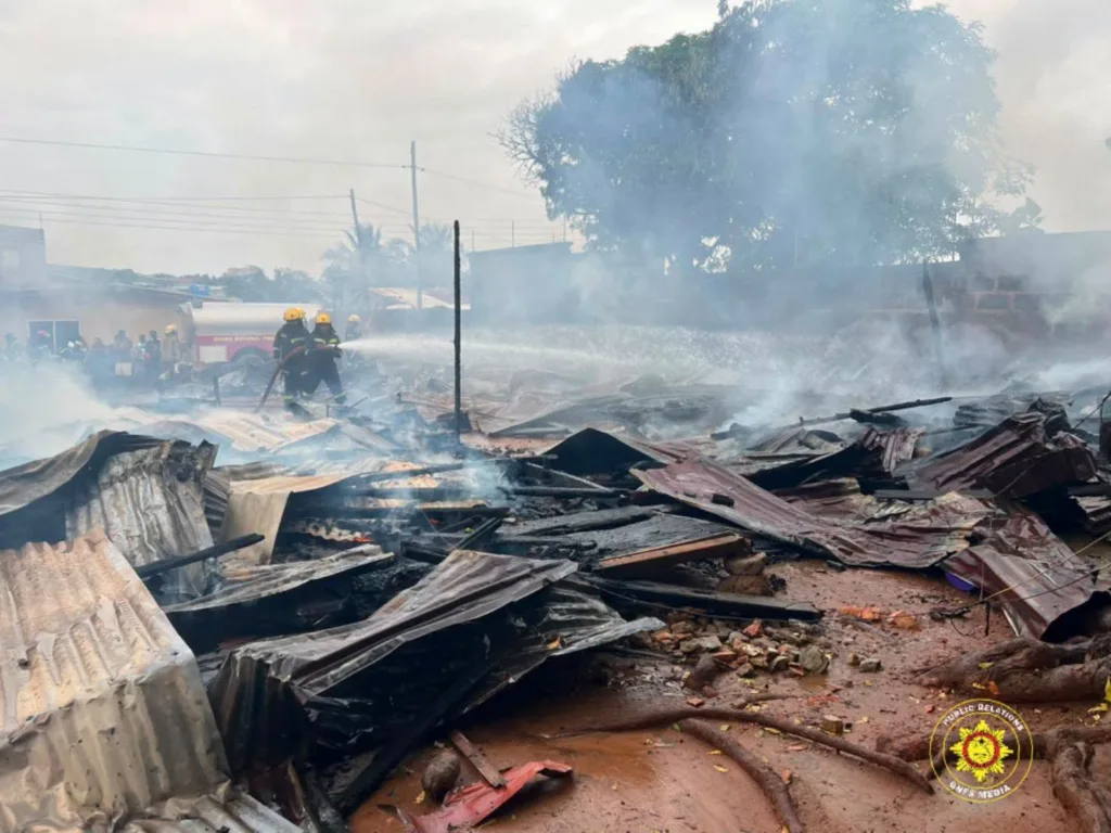 Fire destroys wooden structures at Ofankor, no injuries recorded