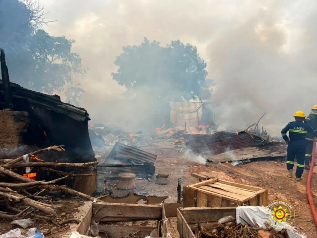 Fire destroys wooden structures at Ofankor, no injuries recorded