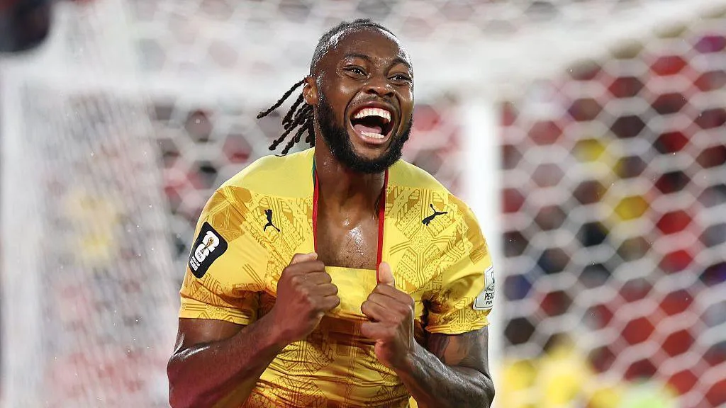 Antoine Semenyo celebrates a goal for Ghana