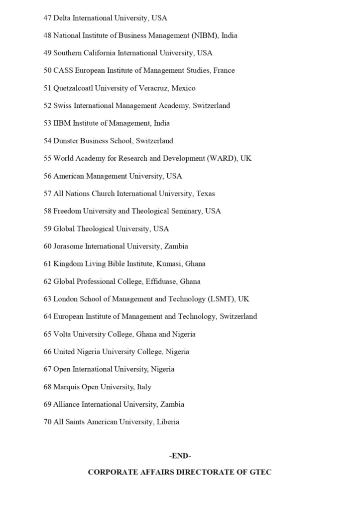 GTEC flags 70 unrecognised institutions