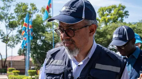 Ebola spread in DR Congo 'deeply alarming', MSF warns AFP via Getty Images World Health Organization head Tedros Adhanom Ghebreyesus in Bunia, eastern DR Congo. Photo: 30 May 2026