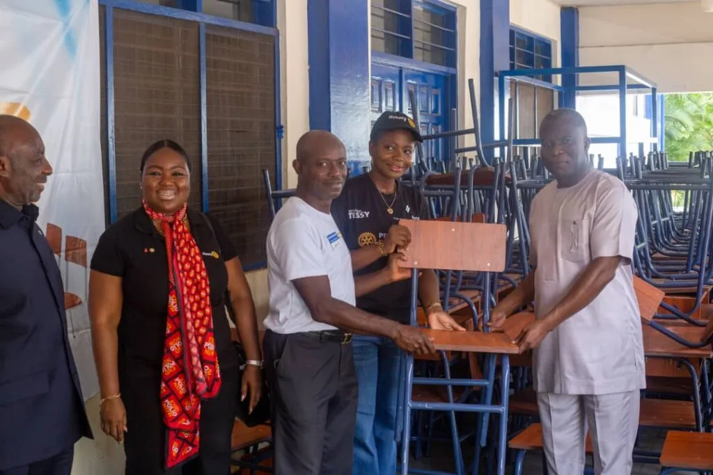 Rotary Club donates classroom furniture to PRESEC Legon, partners with OSP to inspire students on integrity