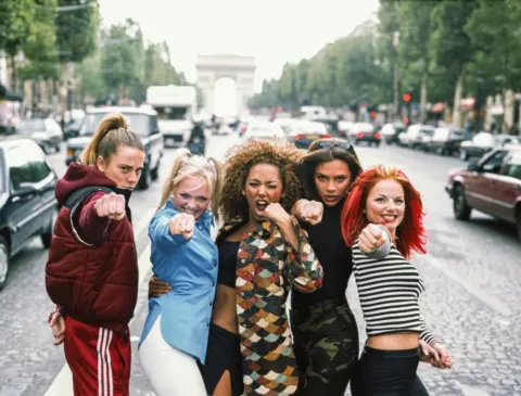 Getty Images The Spice Girls photographed near the Arc De Triomphe in Paris, 1996