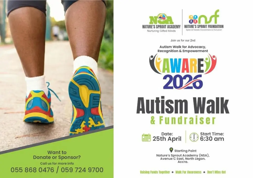 AWARE 2026 autism awareness walk scheduled for April 25 by Nature’s Sprout Academy at North Legon