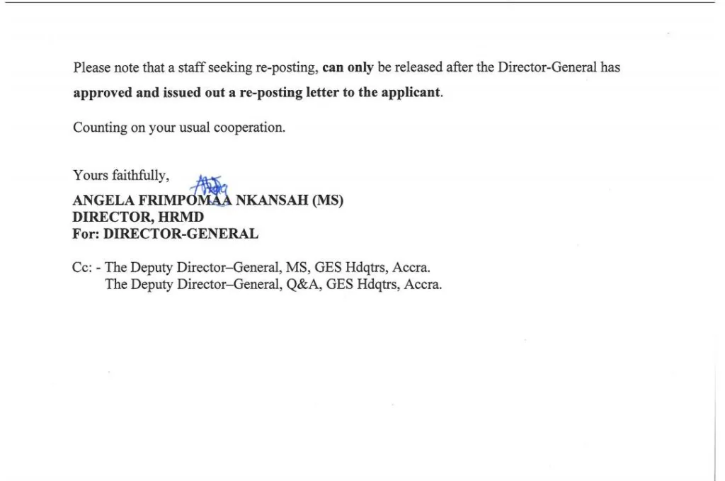 GES announces 2026 Inter-Regional and Inter/Intra District re-posting for staff