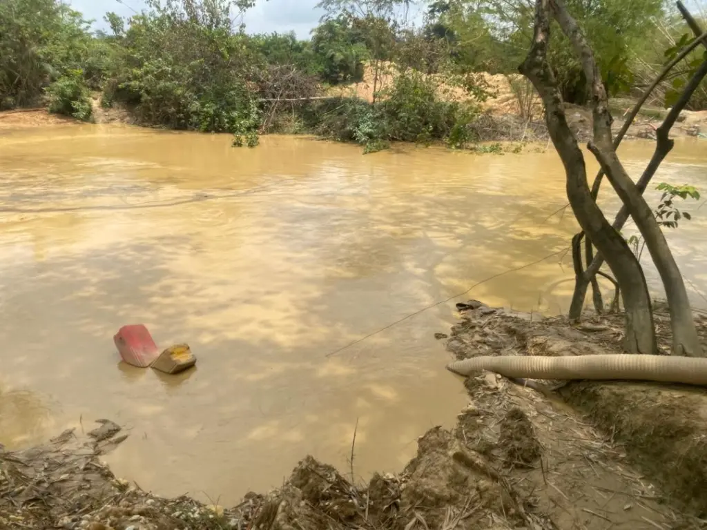 NAIMOS destroys illegal mining structures, immobilises 4 excavators in Amenfi Central NAIMOS destroys illegal mining structures, immobilises 4 excavators in Amenfi Central