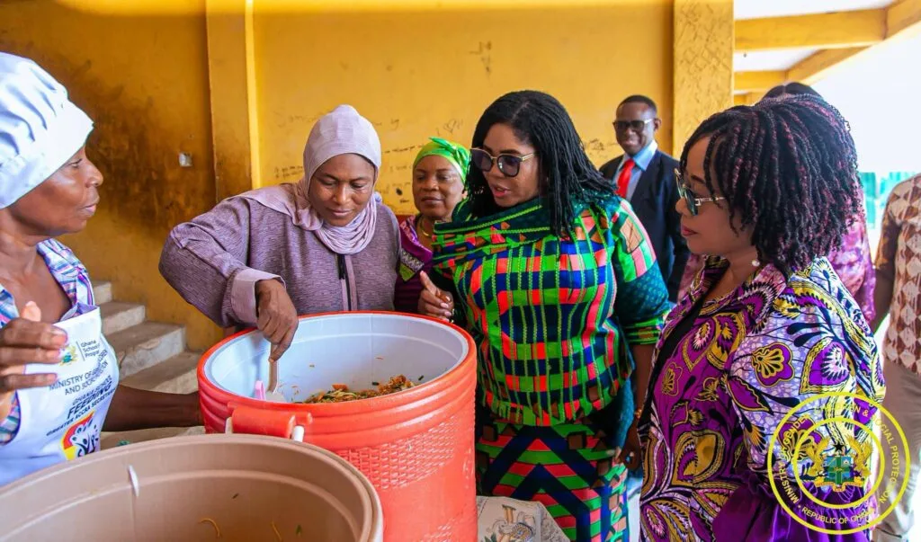 Gender Minister leads monitoring exercise to strengthen School Feeding Programme Gender Minister leads monitoring exercise to strengthen School Feeding Programme