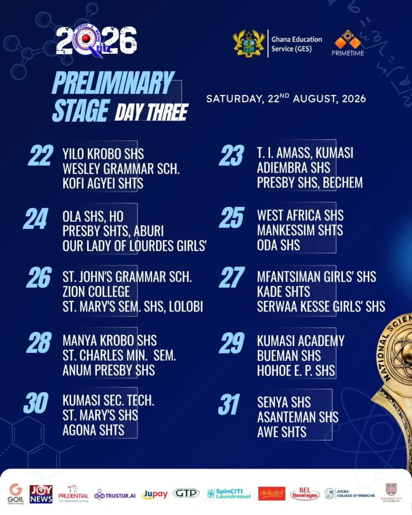 NSMQ 2026: Check out the 147 schools battling in 49 preliminary contests