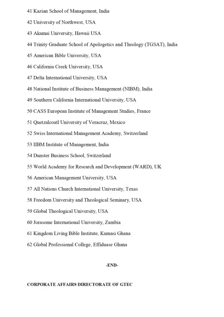 GTEC names over 60 foreign and local schools failing accreditation standards GTEC names over 60 foreign and local schools failing accreditation standards