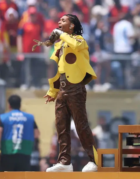 Getty Images  Swae Lee performs during the closing ceremony before the FIFA World Cup 2026 Final match between Spain and Argentina at New York New Jersey Stadium 
