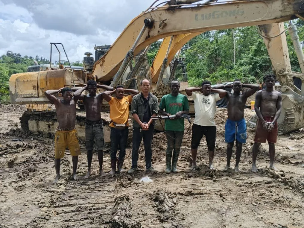 NAIMOS arrests Chinese national, 7 Ghanaians in Ashanti Illegal Mining crackdown