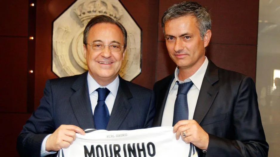 Florentino Perez and Jose Mourinho
