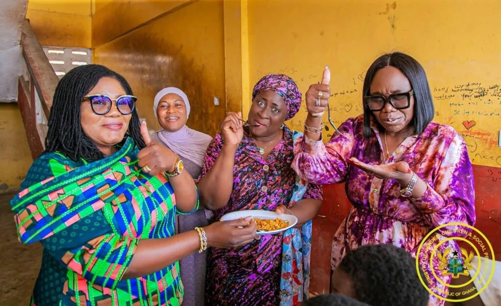 Gender Minister leads monitoring exercise to strengthen School Feeding Programme Gender Minister leads monitoring exercise to strengthen School Feeding Programme