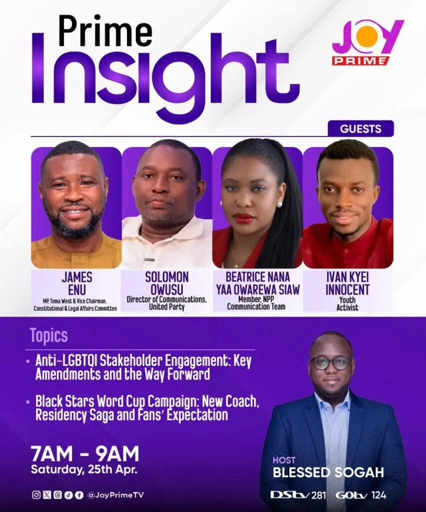 Prime Insight to spotlight LGBTQI+ Bill debate and Black Stars campaign this Saturday