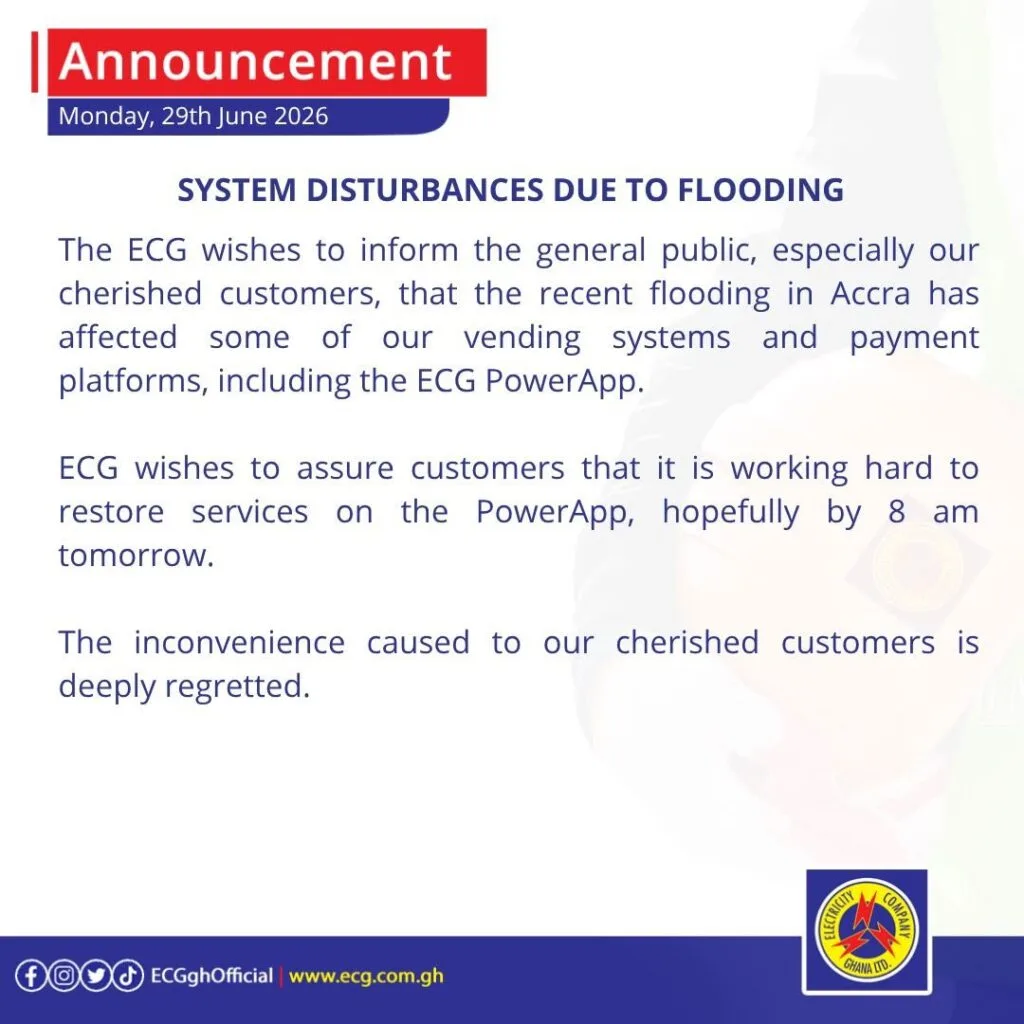 ECG working to restore PowerApp after flooding disrupts payment platforms ECG working to restore PowerApp after flooding disrupts payment platforms