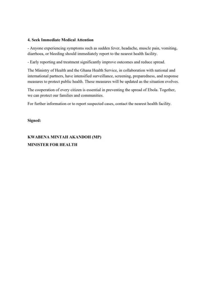 Health Ministry issues Ebola alert after WHO declares global public health emergency