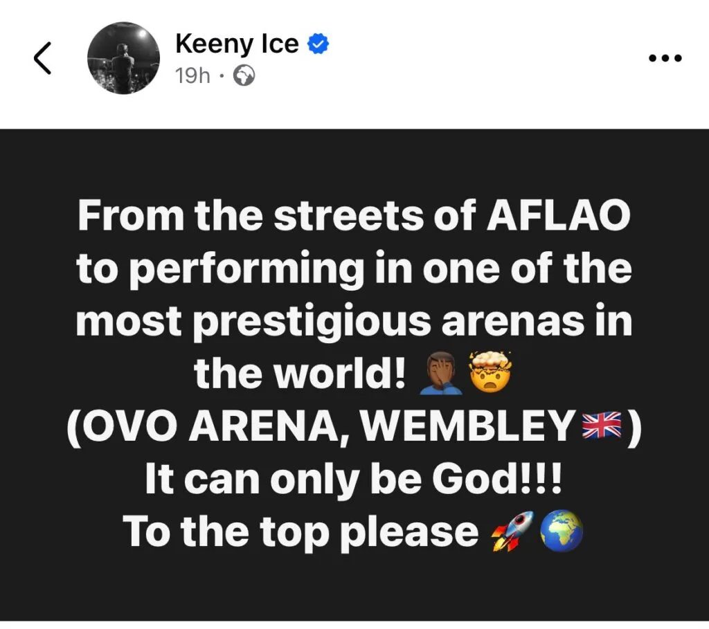 Keeny Ice celebrates landmark Wembley performance, thanks Stonebwoy after BHIM Festival UK Keeny Ice celebrates landmark Wembley performance, thanks Stonebwoy after BHIM Festival UK