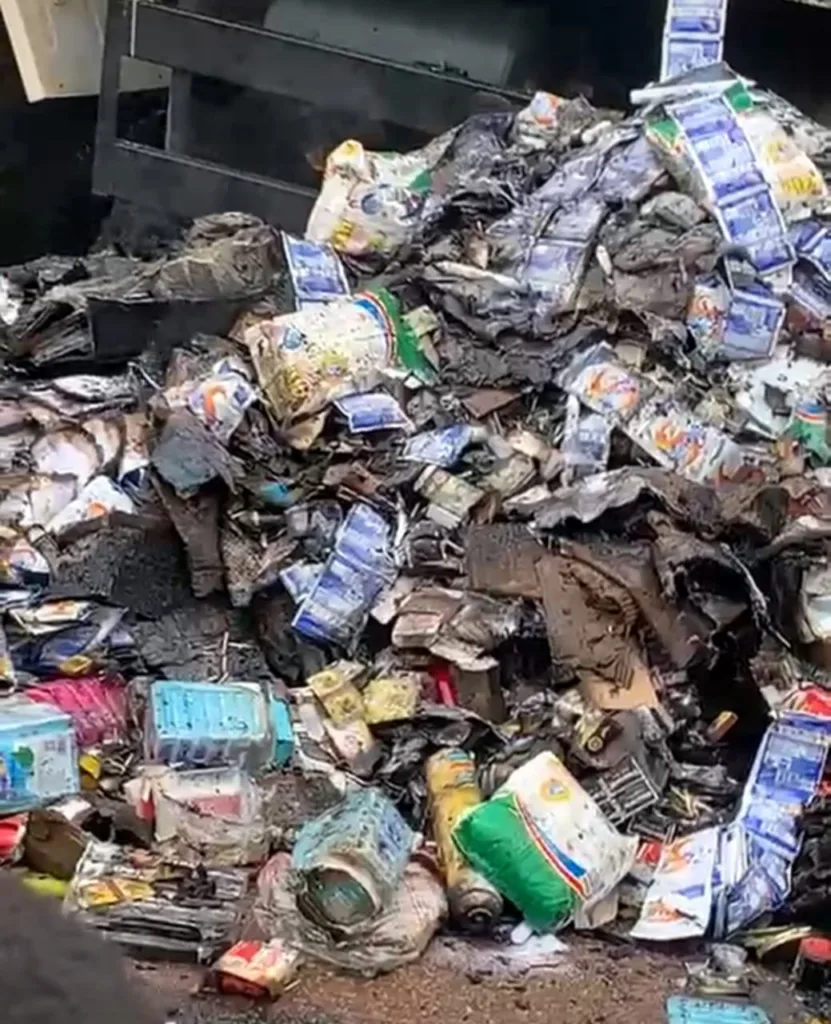 Fire destroys distribution truck and cargo in Assin Fosu