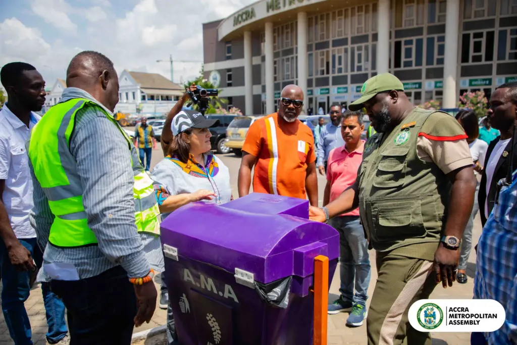 AMA installs new public waste bins in Accra to boost sanitation AMA installs new public waste bins in Accra to boost sanitation
