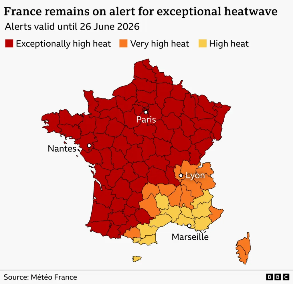 Europe's heatwave shifts east as France raises health alert to highest level Europe's heatwave shifts east as France raises health alert to highest level