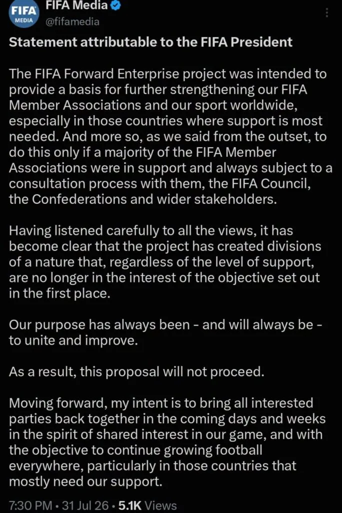 Fifa scraps controversial World Cup investment plan